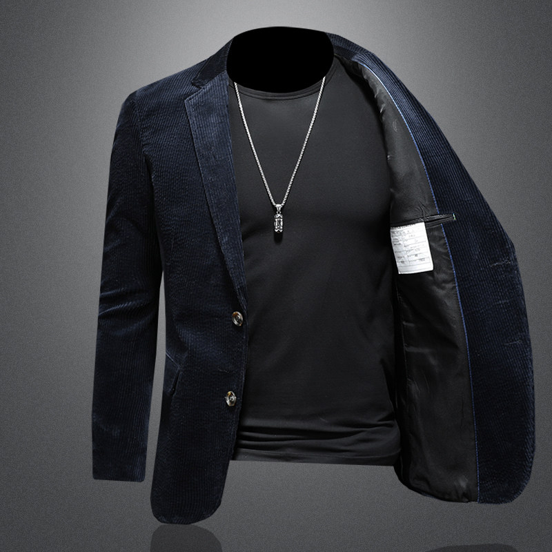 男纯棉灯芯绒西装复古怀旧休闲西服纯色青年便服西服XZ7802P180,男装西服套装,电商D225