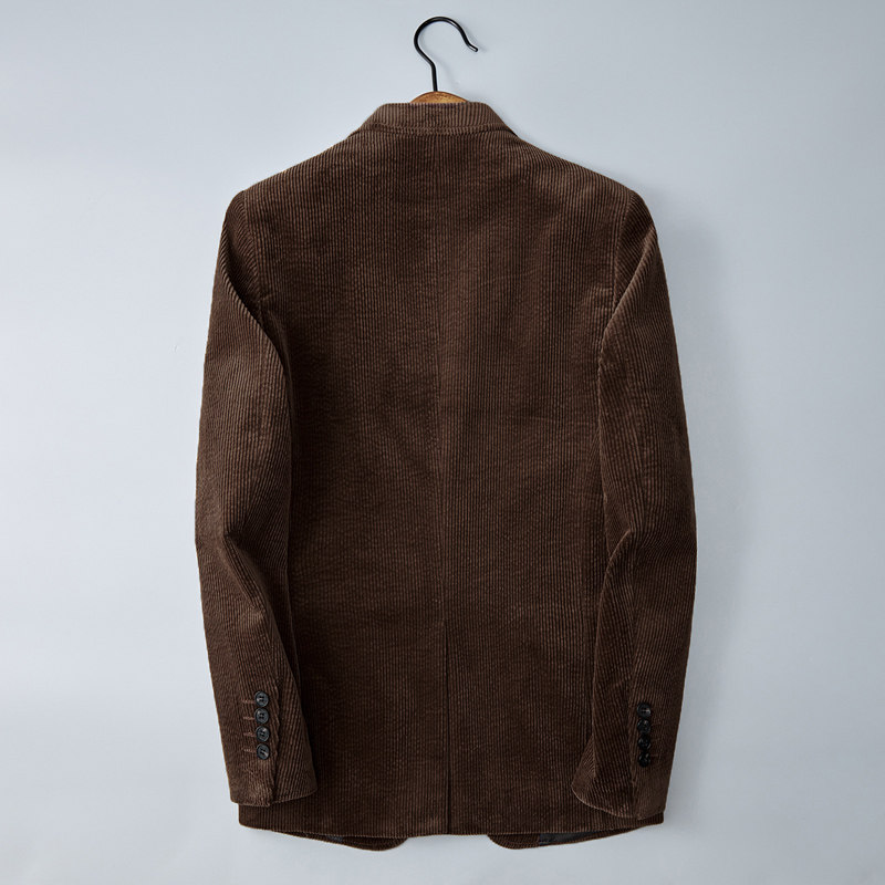 男士灯芯绒西装纯棉厚款粗条纹西服男789P180268,男装西服套装,电商D225