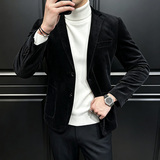 2026男士灯芯绒西装纯棉厚款粗条纹西服男XZ789P180268，男装西服套装，电商D225