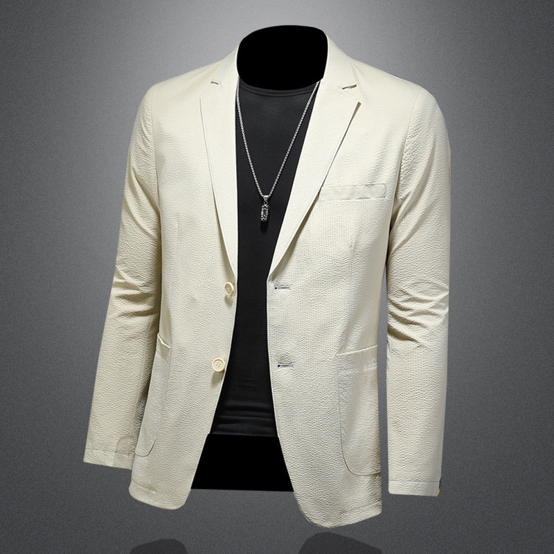 2026春装新款西服外套男轻薄款泡泡纹西装男士便服XZ2611P165,男装西服套装,电商D225