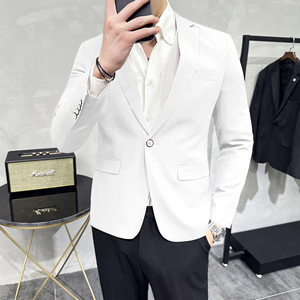 男青年单排扣修身西装 休闲纯色西服 M-5XL 7803P145 200图片