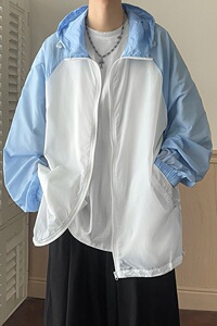 UPF50+ 夏季拼色户外防紫外线凉感外套防晒衣 F140特批P55控88图片