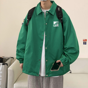 港风 23春季新款ins时尚潮流字母印花教练服夹克外套JK318P50控78图片