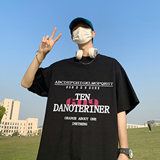港风23新款夏季时尚百搭款式字母印花圆领短袖T恤T1171P25控38，男装T恤，电商A247