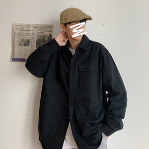 ！23春季时尚潮流宽松日系工装衬衣翻领长袖衬衫 S08 P35控58图片