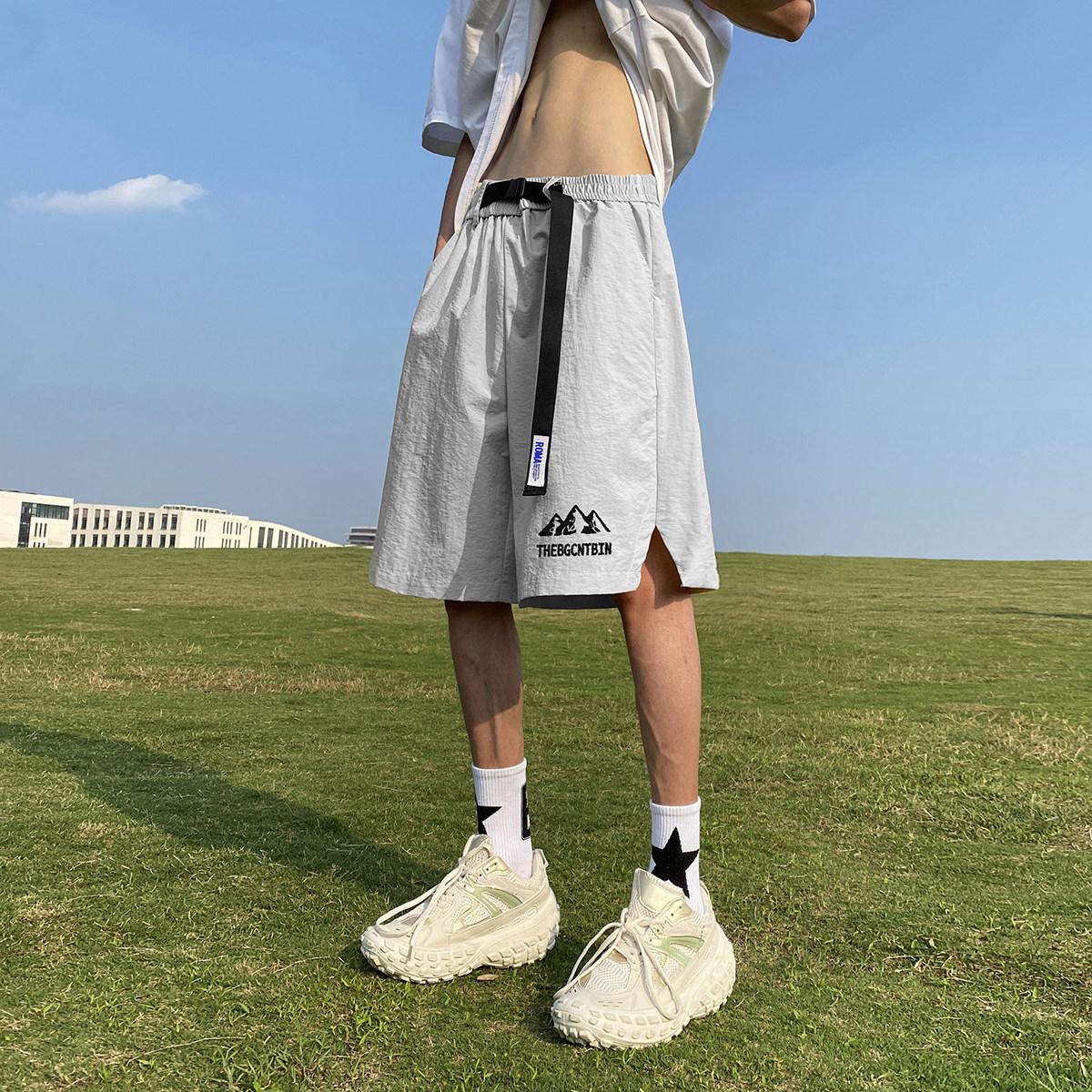 夏季宽松潮流速干沙滩裤运动短裤五分裤A271特批P30控48,男装休闲裤,电商A247