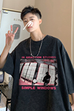 港风新款夏季时尚百搭做旧水洗印花100棉短袖T恤DT1023P45控68，男装T恤，电商A247