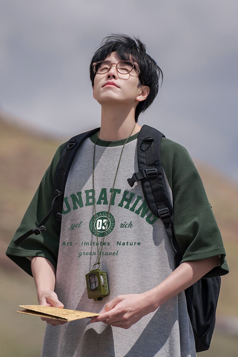 夏季时尚百搭款式圆领字母纯棉印花短袖T恤DT361特批P35控58,男装T恤,电商A247