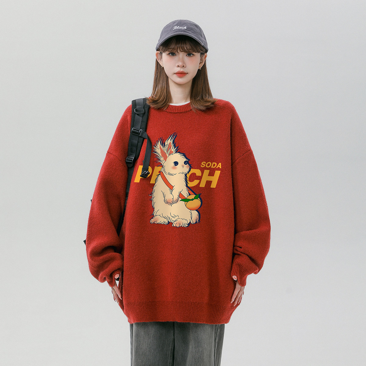 Neutral Wind 23 New Winter Fashion Versatile Loose Printed Sweater M1068 Special Approval P45 Control 68_voghion.com