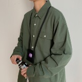 ！春季新品潮流宽松工装衬衣翻领长袖衬衫S08P35控58，男装衬衫，电商A247