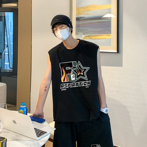 夏季潮流时尚印花百搭无袖T恤短裤休闲运动套装 TZ213P50控68图片