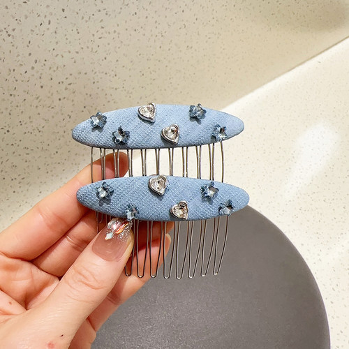 少女甜美水钻星星倒插梳发夹小号