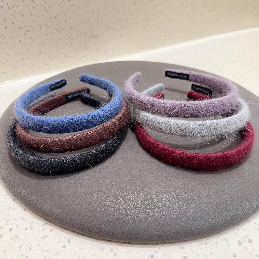 秋冬毛绒毛线细款发箍复古头箍
