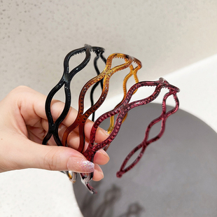 2024年新款波浪纹带齿发箍洗脸专用发饰发箍外出百搭网红发卡头箍