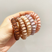 韩版 气质电话线发圈女发绳透明头绳女2024年皮筋女扎头发马尾夏季