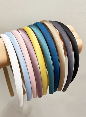 法式布发箍女蓝色细款洗脸头箍简约网红发卡发捆压发发饰外出百搭