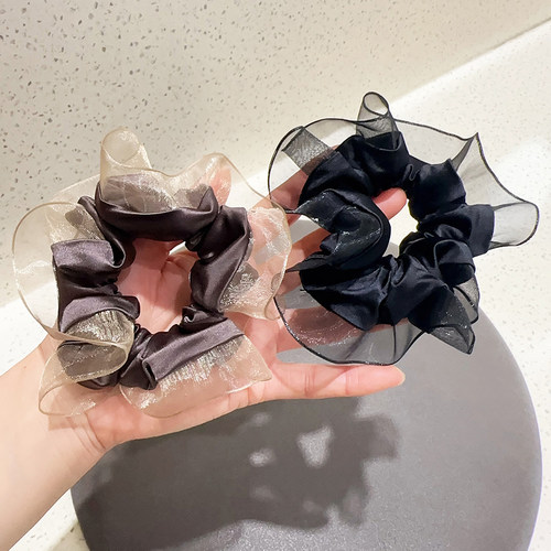 气质网纱冰丝大肠发圈头绳高级感