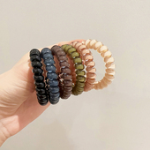 气质莫兰迪头绳电话线发圈女粗高弹力耐用皮筋扎头无痕发绳头饰