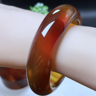 收藏级57圈18宽血珀彩虹手镯无瑕疵天然缅甸琥珀 李氏珠宝