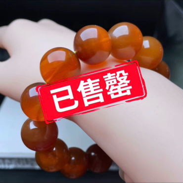 【李氏珠宝】精品18规格橘蜜蜡手串蜜质细腻浓郁天然缅甸琥珀