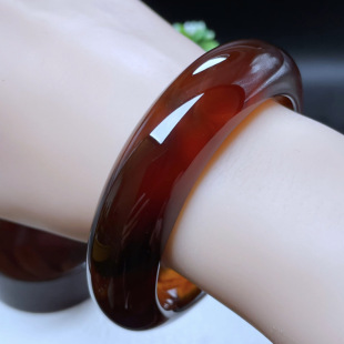 精品61.5圈18宽紫红蜜手镯无瑕疵天然缅甸琥珀 李氏珠宝