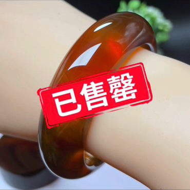 【李氏珠宝】精品56.8圈18.5宽血蜜花珀溶洞手镯唯美意境无瑕疵