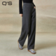 QS秸熙秋冬季 松紧腰女慵懒风简约直筒保暖长裤 新款 纯色百搭针织裤