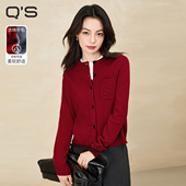 款 气质百搭圆领针织衫 混绵羊毛毛衣长袖 QS秸熙25冬季 小开衫