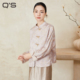 轻国风盘扣外套设计感提花长袖 新中式 宽松上衣 新款 QS秸熙2025秋季