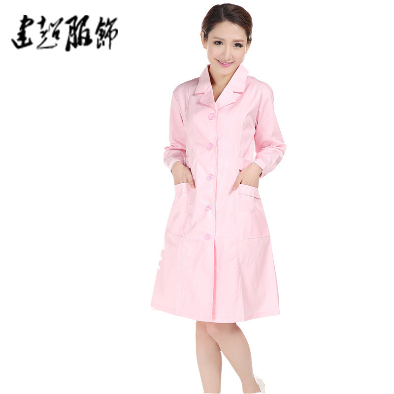 秋冬款粉色护士服长袖医院护士服工作服实验服美容院护理职业大褂