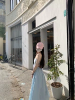 Ваш пряный ореол Lala Pure Blue Oxygen/Back -Back -подвесное платье для шеи женская юбка подвеска (длинная и короткая)