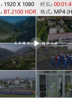 航拍四川汶川映秀特大地震漩口北川中学升国旗新县城实拍视频素材
