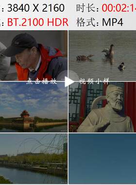 北京东四街老人下棋京杭运河河岸建筑野草通惠河桥梁实拍视频素材