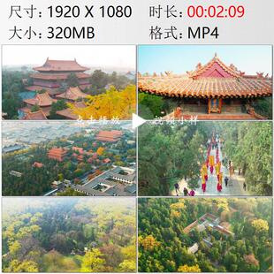 航拍山东曲阜孔府孔庙孔林古建筑群清明节祭祖传统文化视频素材