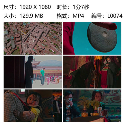 青海果洛拉加寺藏族民众参观精美的彩砂坛城后销毁成砂实拍素材