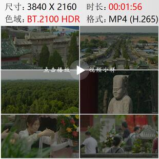山东济宁曲阜孩子们奔跑玩耍古建牌坊孔林家族墓地实拍视频素材