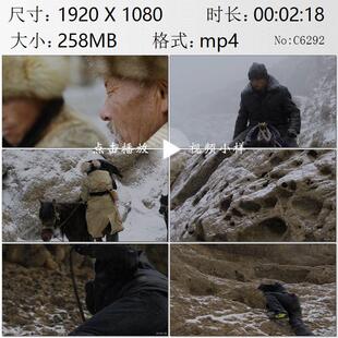 新疆天山柯尔克孜族牧民训练猎鹰峭壁鹰巢保护幼鹰实拍视频素材