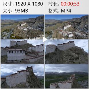 航拍西藏日喀则江孜宗山古堡曾在这里抗击英军入侵实拍视频素材