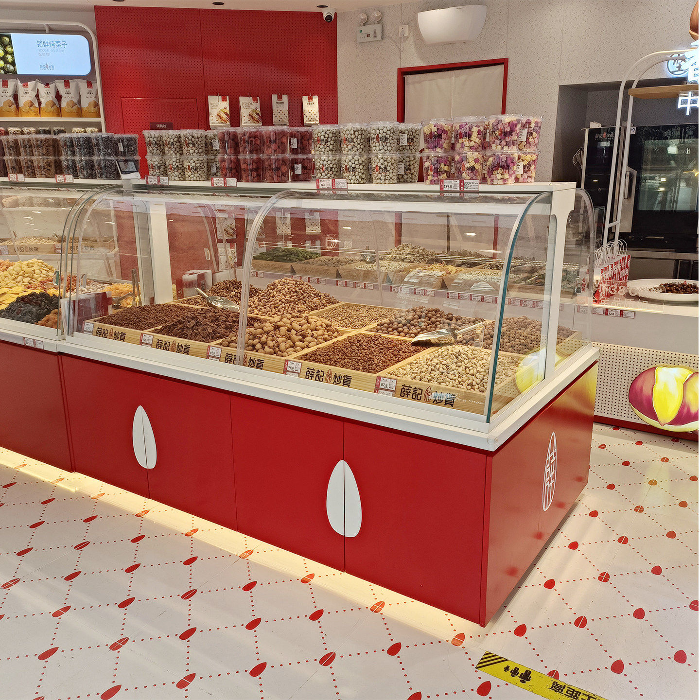 薛记干果柜坚果炒货展示柜网红零食糕点超市货架实木弧形中岛柜台,商业/办公家具,面包展柜,淘宝优惠券,粉丝福利购,淘宝优惠卷