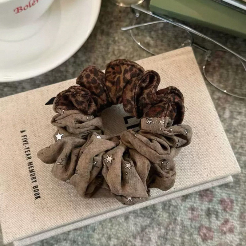 星星刺绣质感豹纹大肠发圈发绳少女高级感细闪发圈大肠圈发饰,饰品/流行首饰/时尚饰品新,发饰,淘宝优惠券,粉丝福利购,淘宝优惠卷