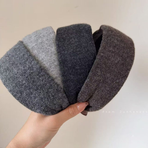 秋冬羊毛呢高颅顶宽版发箍