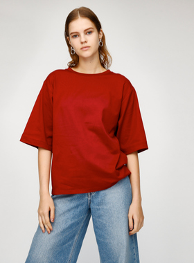 日系日本潮牌纯元M家 春夏柔滑面料袖子双色T恤 010AAH80-5430