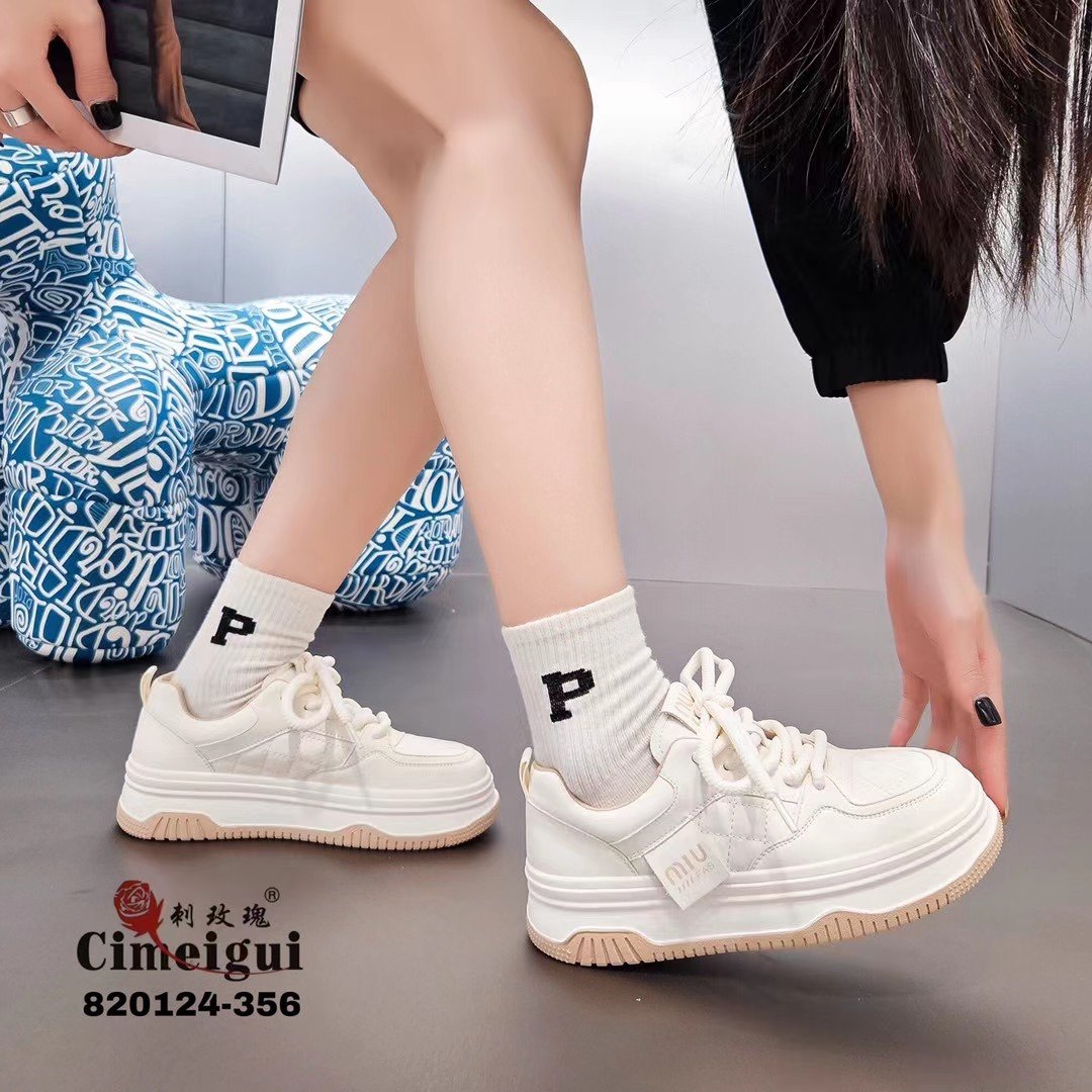 刺玫瑰正品女鞋2024春真皮平底圆头缝线格舒适板鞋运动休闲鞋356