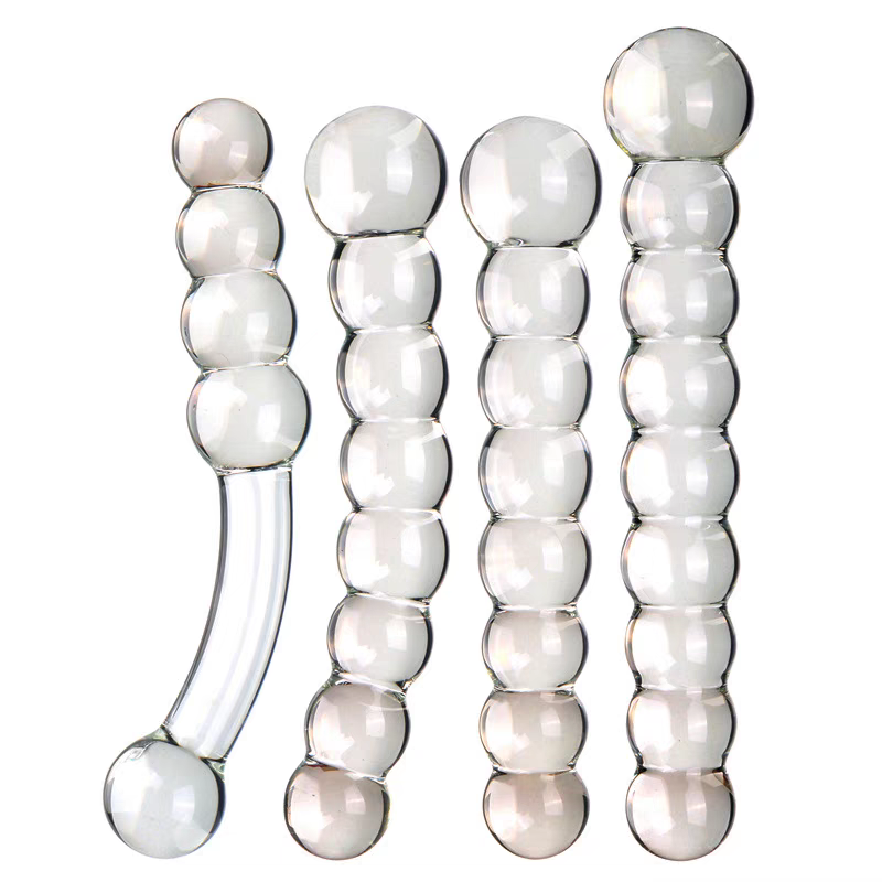 透明水晶玻璃棒防水两用按压按摩棒保健大号穴位旋转多功能光滑棒