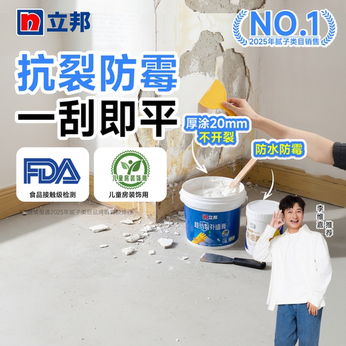 立邦防水防霉补墙膏墙面修复腻子