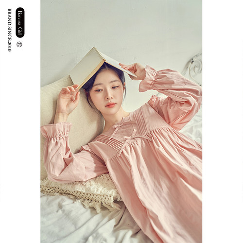 bananagirl纯棉长袖连衣裙睡裙女