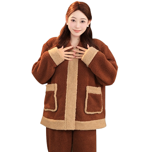Bananagirl睡衣女士冬季新款珊瑚绒加厚保暖宽松大码可外穿家居服