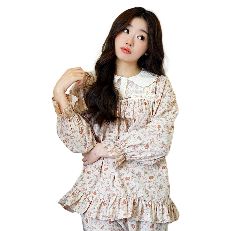bananagirl长袖女士睡衣碎花