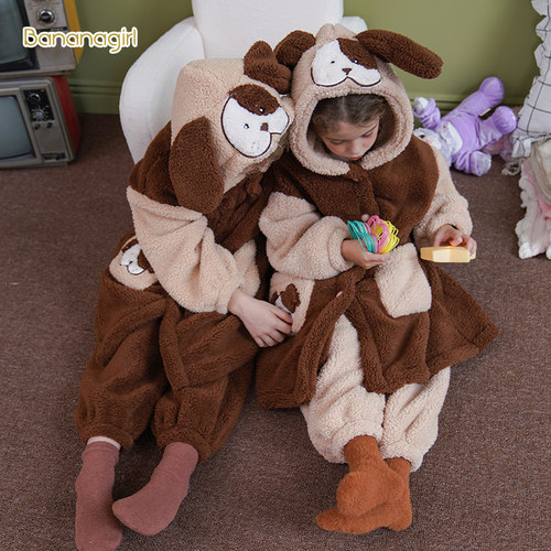 睡衣珊瑚绒儿童加厚可爱女宝宝