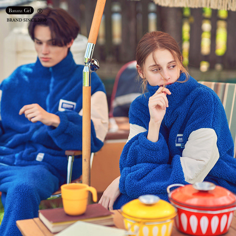 Bananagirl珊瑚绒睡衣男士家居服女士立领情侣睡衣套装加厚加绒冬,女士内衣/男士内衣/家居服,睡衣/家居服套装,淘宝优惠券,粉丝福利购,淘宝优惠卷